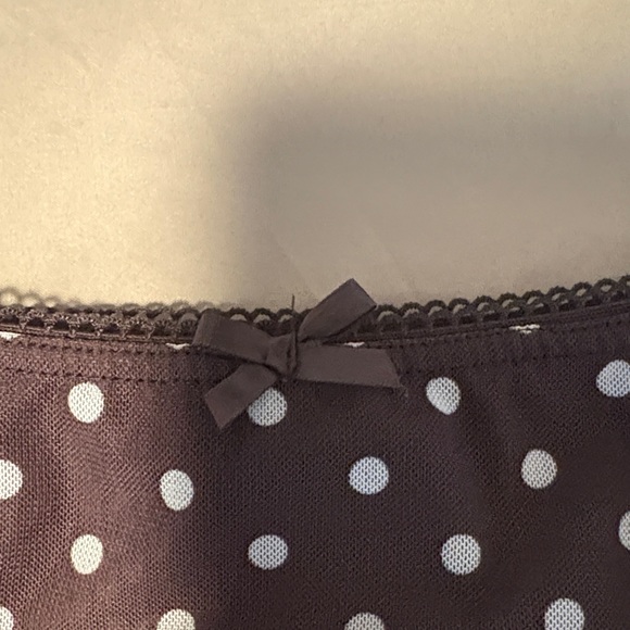 Elegant Asymmetrical Brown Polka Dot Skirt - Picture 6 of 7